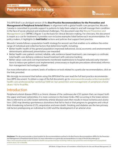 9: Peripheral Arterial Ulcers