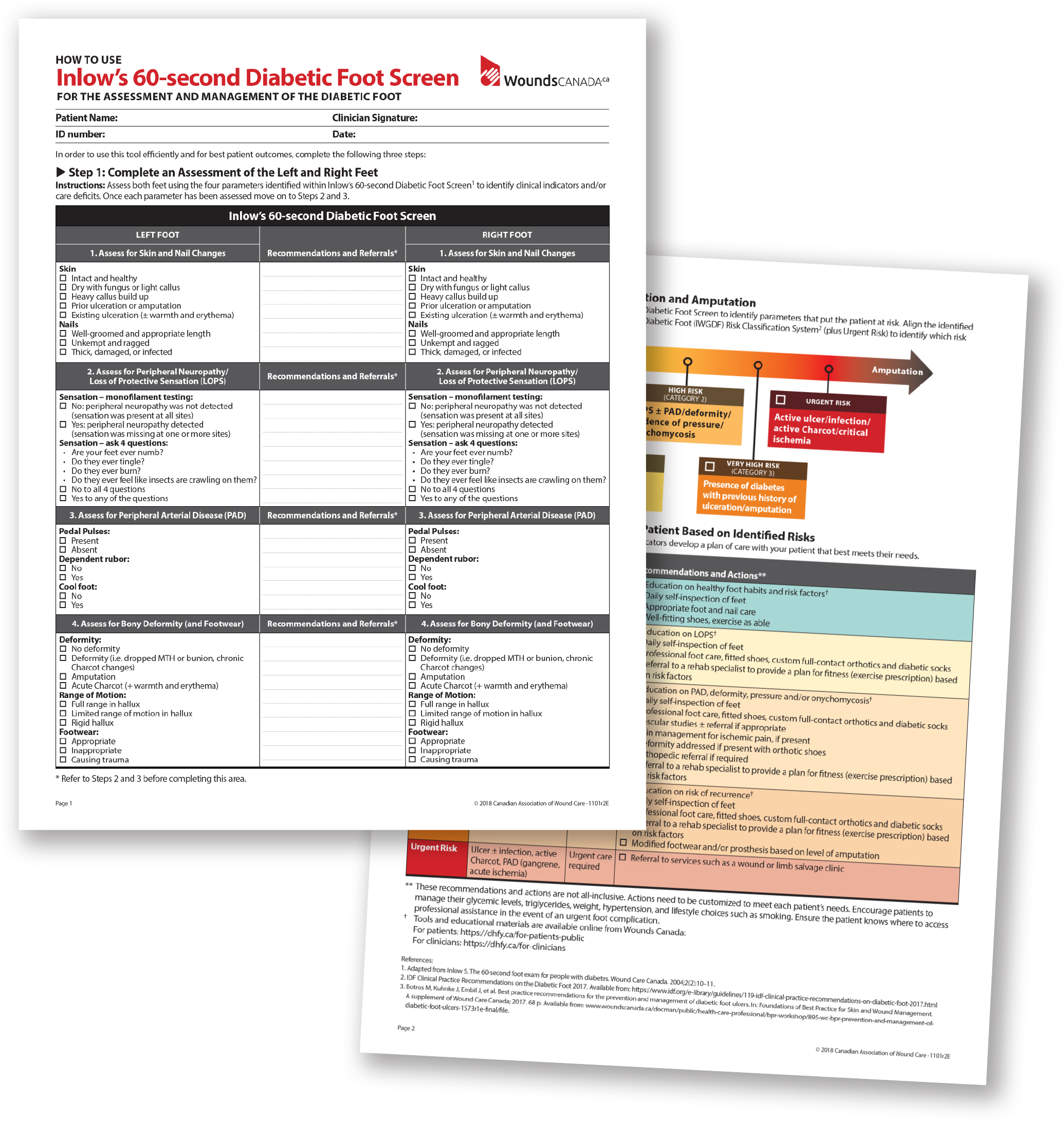 Updated Inlow Foot Screening Tool